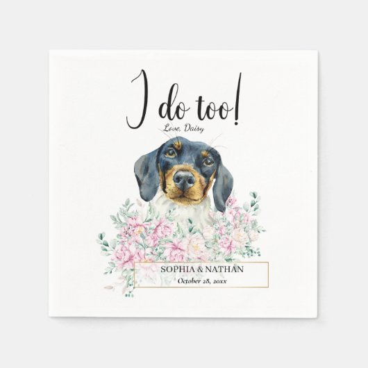 Serviette En Papier Dachshund Chien Mariage Cocktail Serviettes (Devant)
