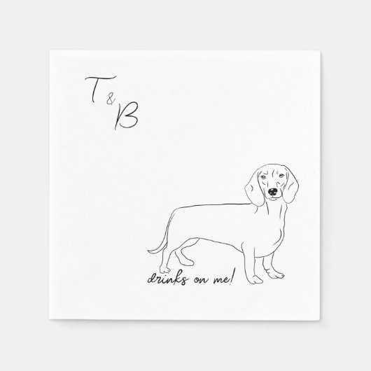Serviette En Papier Dachshund Chien Mariage Cocktail Serviettes (Devant)