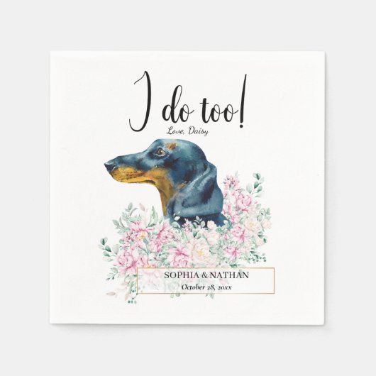 Serviette En Papier Dachshund Chien Mariage Cocktail Serviettes (Devant)
