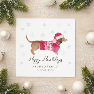 Serviette En Papier Dachshund Chien Saucisse Aquarelle Animal de Compa