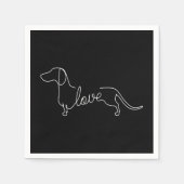 Serviette En Papier Dachshund Chiweenie Wiener Chien Log Sketch (Devant)