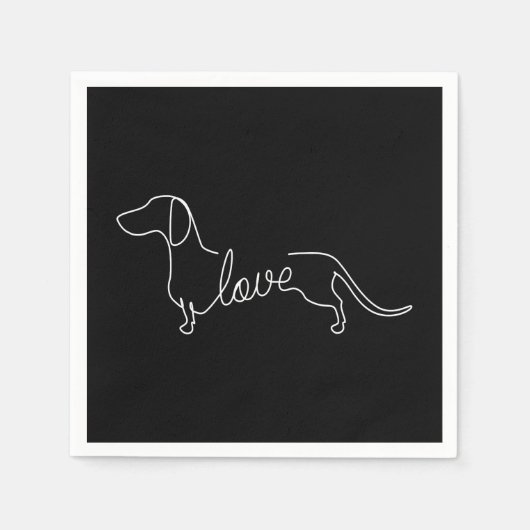 Serviette En Papier Dachshund Chiweenie Wiener Chien Log Sketch (Devant)