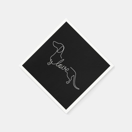 Serviette En Papier Dachshund Chiweenie Wiener Chien Log Sketch (Coin)