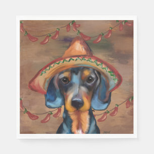 Serviette En Papier Dachshund Cinco de Mayo
