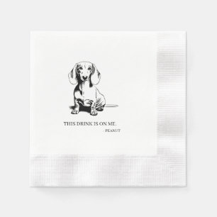 Serviette En Papier Dachshund Cocktail Napkin