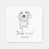 Serviette En Papier Dachshund Cocktail Napkin Chien Mariage moderne (Devant)