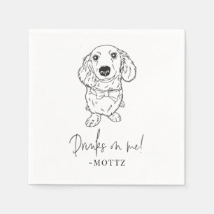 Serviette En Papier Dachshund Cocktail Napkin Chien Mariage moderne