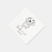 Serviette En Papier Dachshund Cocktail Napkin Chien Mariage moderne (Coin)