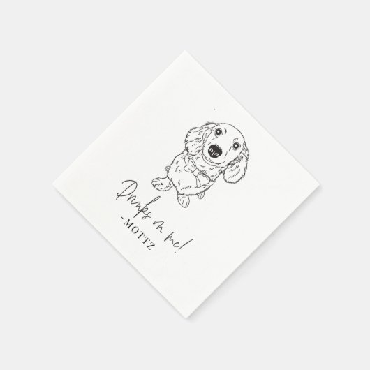 Serviette En Papier Dachshund Cocktail Napkin Chien Mariage moderne (Coin)