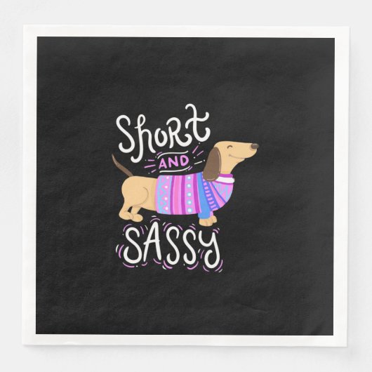 Serviette En Papier Dachshund Court Et Sassy (Devant)