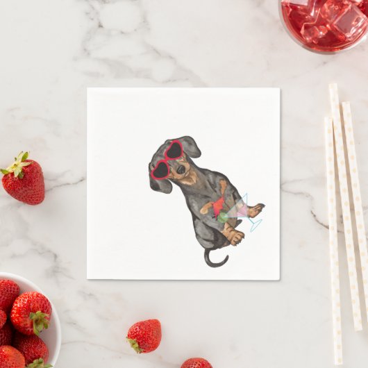 Serviette En Papier Dachshund d'été (En situation)