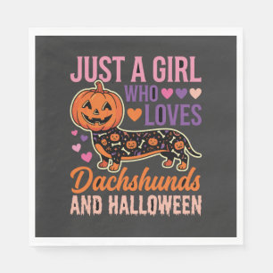 Serviette En Papier Dachshund drôle d'Halloween Citrouille Amateur de