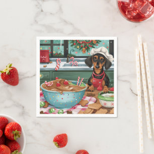Serviette En Papier Dachshund Gîtes : Noël festif