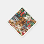 Serviette En Papier Dachshund Gîtes : Noël festif (Coin)