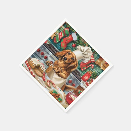 Serviette En Papier Dachshund Gîtes : Noël festif (Coin)