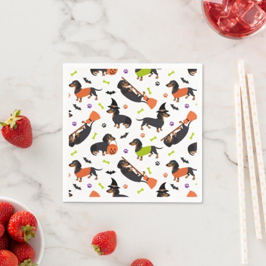 Serviette En Papier Dachshund Halloween (En situation)