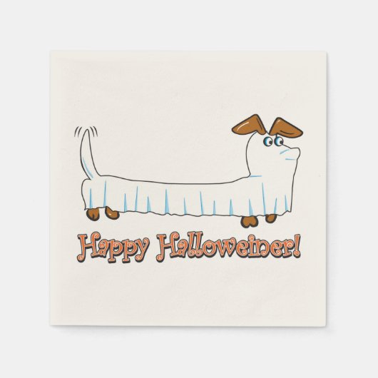 Serviette En Papier Dachshund Halloween fantôme (Devant)