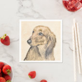Serviette En Papier Dachshund (Longhaerien) Peinture - Art Chien origi (En situation)