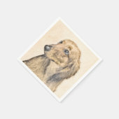 Serviette En Papier Dachshund (Longhaerien) Peinture - Art Chien origi (Coin)