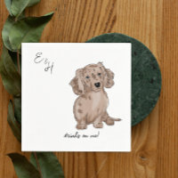 dachshund merl aquarelle Mariage Cocktail serviett