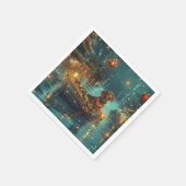 Serviette En Papier Dachshund Noël Festive Voyage (Coin)