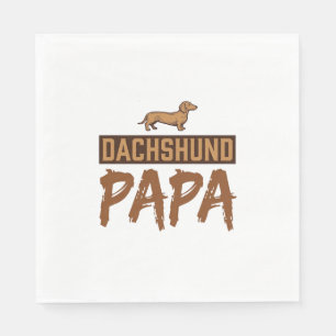 Serviette En Papier Dachshund Papa Gravure Vintage Dessin Papa Chien D
