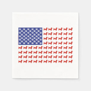 Serviette En Papier Dachshund patriotique