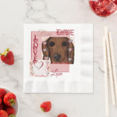Serviette En Papier Dachshund Rouge      (En situation)