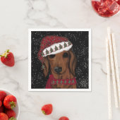 Serviette En Papier Dachshund Rouge  (En situation)