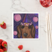 Serviette En Papier Dachshund Rouge         (En situation)