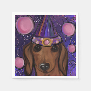 Serviette En Papier Dachshund Rouge