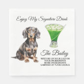Serviette En Papier Dachshund Signature Mariage Boire (Devant)