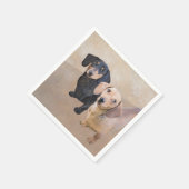 Serviette En Papier Dachshund (Smooth) Peinture - Art Chien original (Coin)
