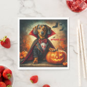 Serviette En Papier Dachshund Vampire Halloween (En situation)
