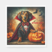 Serviette En Papier Dachshund Vampire Halloween (Devant)