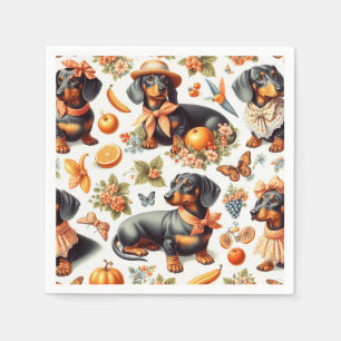 Serviette En Papier Dachshund vintage sans couture