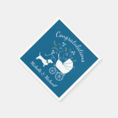 Serviette En Papier Dachshund Wiener Chien Baby shower Blue Boy (Coin)