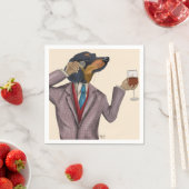 Serviette En Papier Dachshund Wine Snob (En situation)