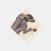 Serviette En Papier Dachshund Wine Snob (Coin)