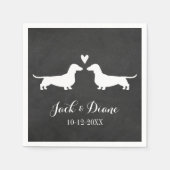 Serviette En Papier Dachshunds Chien Mariage Couple Personnalisé (Devant)