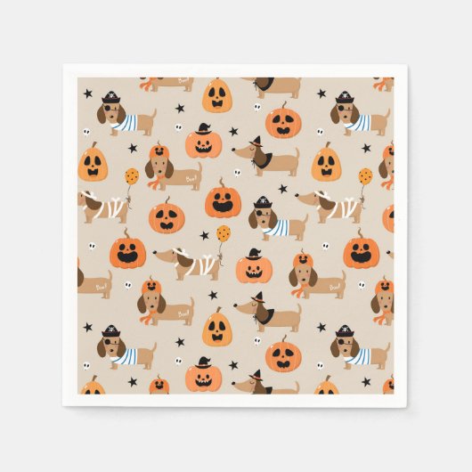 Serviette En Papier Dachshunds en Halloween Costumes Motif (Devant)