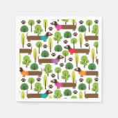 Serviette En Papier Dachshunds En Promenade Dans Le Parc (Devant)