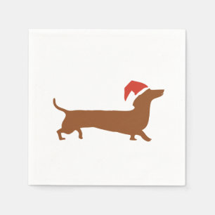 Serviette En Papier Dachshunds s'embrassant dans la neige Joyeuse serv