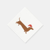 Serviette En Papier Dachshunds s'embrassant dans la neige Joyeuse serv (Coin)