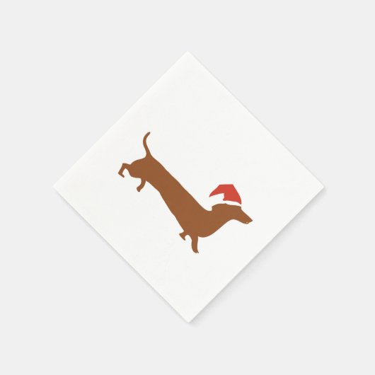 Serviette En Papier Dachshunds s'embrassant dans la neige Joyeuse serv (Coin)