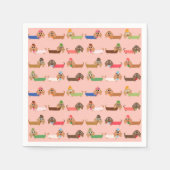 Serviette En Papier Dachshunds sur rose (Devant)