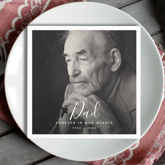 Serviette En Papier Dad Photo Memorial Tribute Funeral