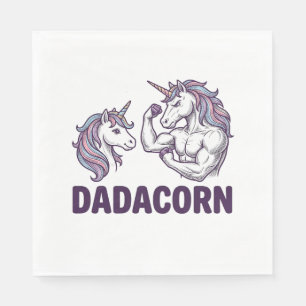 Serviette En Papier Dadacorn Funny Licorne Papa Conception de Chemise