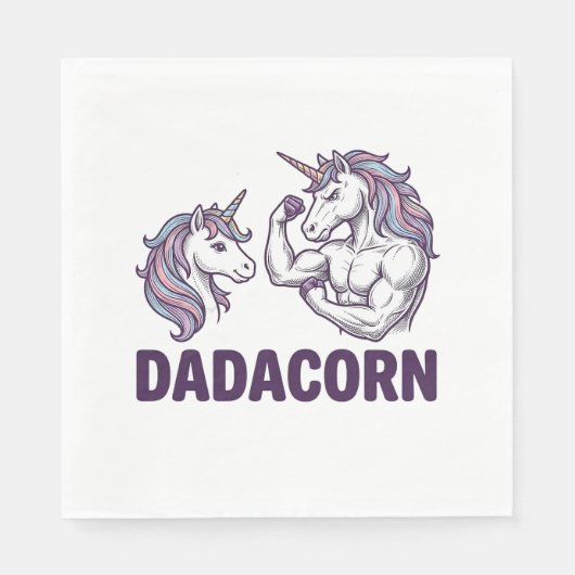 Serviette En Papier Dadacorn Funny Unicorn Dad Vector Shirt Design_1 (Devant)