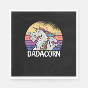 Serviette En Papier Dadacorn licorn Père et fille papa père graisse
